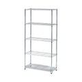 Alera Residential Wire Shelving, Five-Shelf, 36w x 14d x 72h, Silver ALESW853614SR